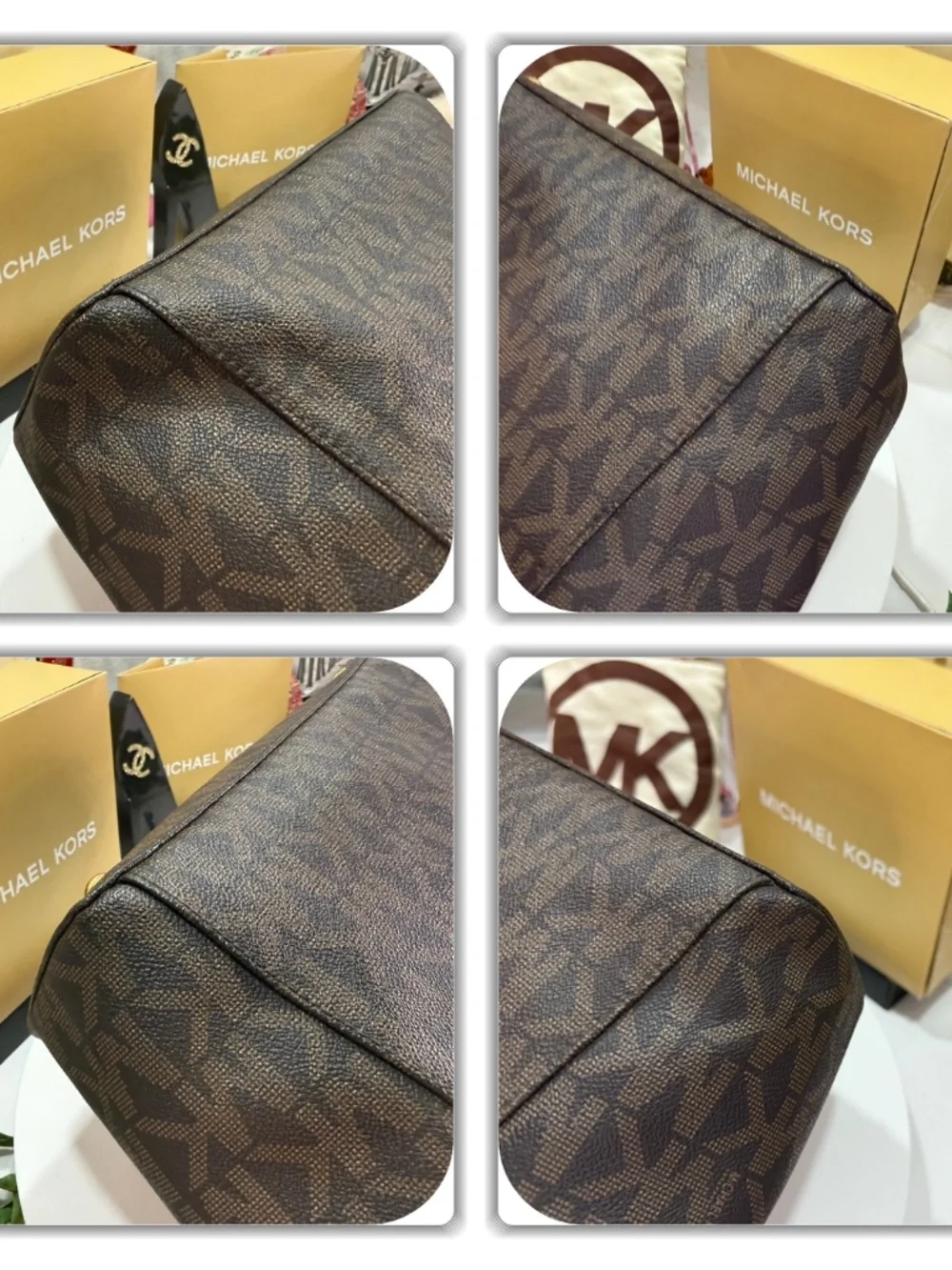 CHIC MICHAEL KORS BROWM MONOGRAM TOTE BAG! (W/MK FOB)